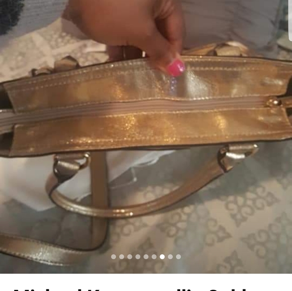 Metallic Gold Michael Kors Large Satchel - Picture 6 of 12